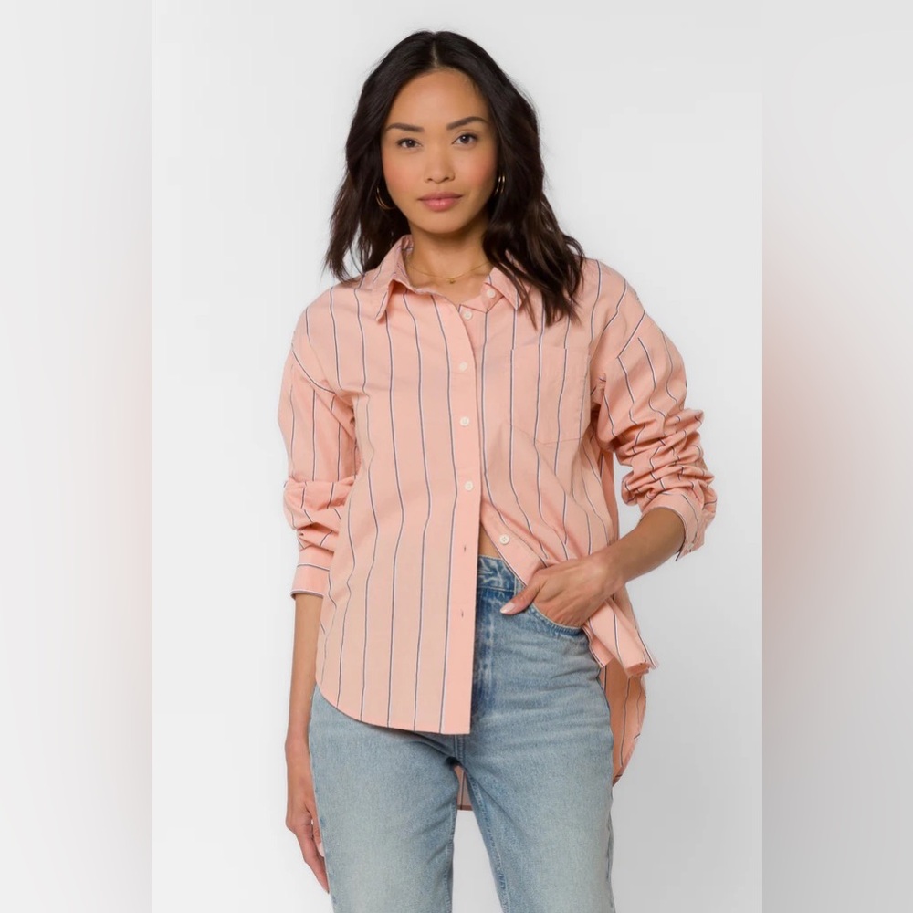 VELVET & HEART RANDALL Button up STRIPE Peach SHIRT